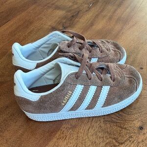 Adidas Kids Suede Brown and White Sneakers